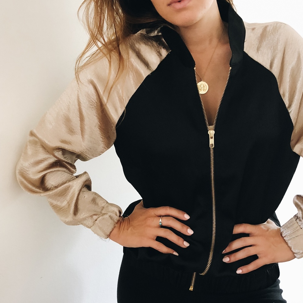 Nordstrom BP. Babetown Colorblock Satin Bomber